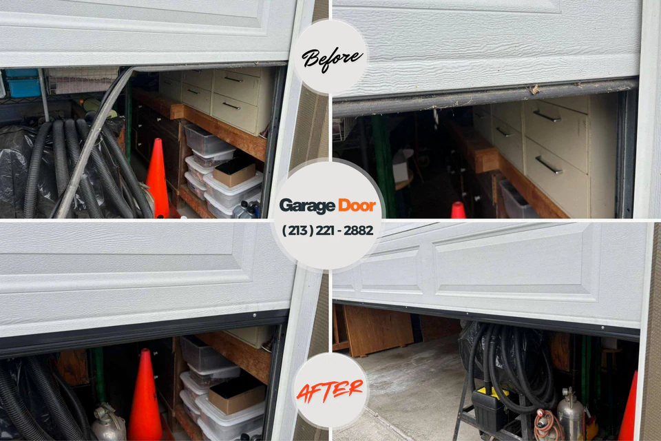 Before and after: garage door repair Lincoln, ND